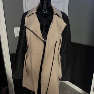 Atmosphere Beige and Black Trench Coat